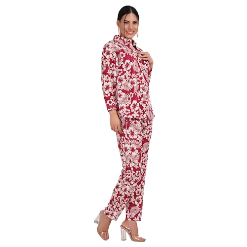 Image of Women's Co-Ord Set - Casual Wear Shirt & Pant Set | Fancy Top and Bottom Outfit | Full Matching Set for Women | Stylish Kurta Pant Set