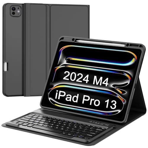 YEHOBU for iPad Pro 13 inch Case with Keyboard (M5 2025 / M4 2024), Magnetic Detachable Keyboard, Slim Smart Folio Cover with Pencil Holder for iPad Pro 13'' M4, Multi-Viewing Angles, Auto Sleep/Wake