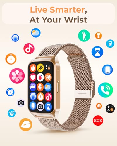 Fitness Tracker Watch for Men Women, Activity Tracker for iPhone and Android with Step Counter, Calorie, Sleep Monitor, 110+ Sports Modes, IP68 Waterproof Smartwatch (Minimalist, Gold, 1.57) - Image 6