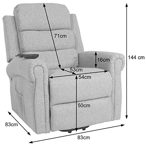 Mendler Fernsehsessel HWC-K63, Relaxsessel Sessel, Liegefunktion Aufstehhilfe Massage Heizfunktion, Stoff/Textil - beige-braun – Bild 3