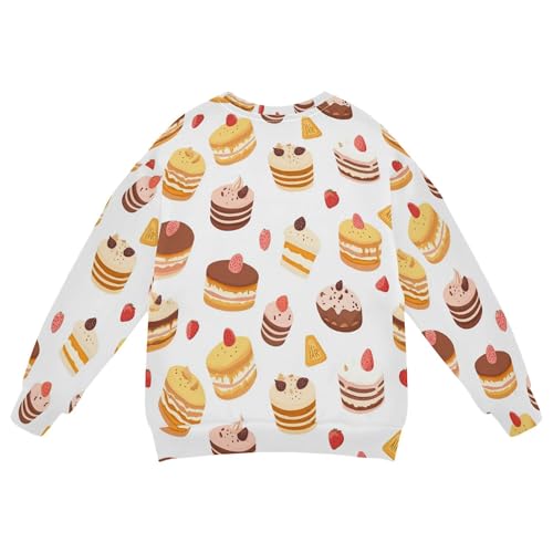 JUNZAN Cartoon Sweets Little Cakes Kids Boys Hoodie Sweatshirt Long Sleeve Tops Clothing Shirts Athletic 4T2