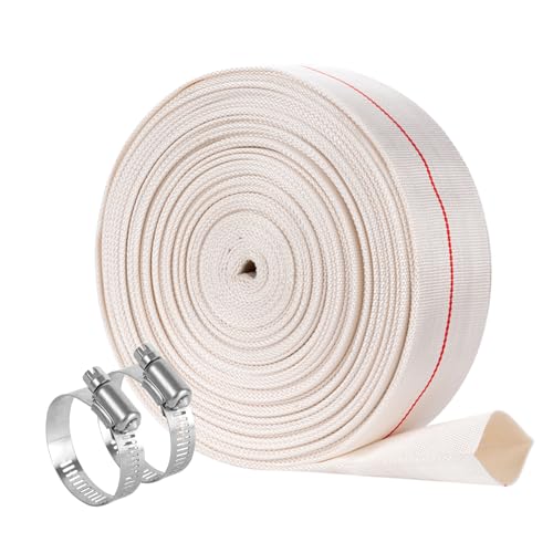 Eastrans 1.5IN x 100FT Pool Backwash Hose,Heavy Duty Flat Discharge Hose,Drain Hoses for Swimming Pool,Pool Filter Hose with 2 Clamps,Weather and Burst Resistant