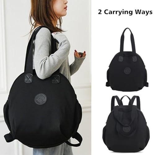 Sac à main porté dos femme grand sac à bandoulière nylon imperméable convertible - 2