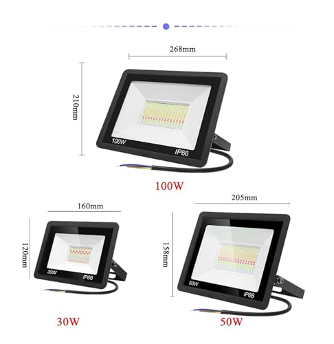 Reflector LED Tuya Smart RGB 100W exterior impermeable farola regulable 3