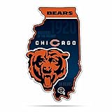 Rico Industries NFL Chicago Bears State Shape Shape Cut Pennant - Home and Living Room Décor - Soft Felt EZ to Hang 18x0.10x18