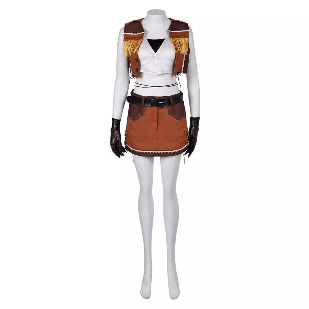 Tifa Lockhart Cosplay Costume FF7 Remake Outfits Halloween Uniform for Women Tifa Denim suit