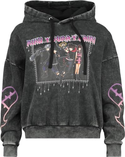 Kingdom Hearts Riku Sora Kairi Frauen Kapuzenpullover schwarz S