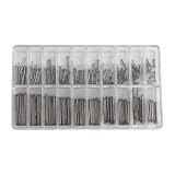 MOPFOL 300 Pcs 1.0mm Stainless Steel Watch Pin Friction Bars 8-27mm Sizes Bracelet Links with Storage Box for Watch Repair Kit