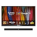 SYLVOX Outdoor TV with Soundbar, 43 inch Smart Outdoor TVs, 4K Weatherproof Television for Outside, Support Google Assistant, Chromecast, 1000 nit Brightness Partial Sun (Deck Pro 2.0/2024)