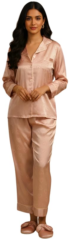 Night Suit for Women with Full Sleeve Button-Down Top with Pant Dress for Woman,Night Dress for Woman, Two-Piece Loungewear Set for Summer-image-33