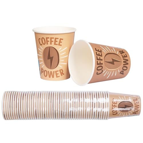 HEKU 50er Set Kaffeebecher to go - 0,2 Liter, 230g/m² I Premium Papier mit PE-Beschichtung I Umweltfreundlich & Sicher I Ideal für Heißgetränke - Perfekt für Büro, Events und Unterwegs