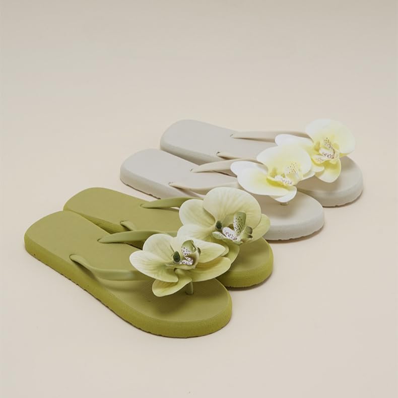 Y2K Floral Flip Flops for Women Coquette Aesthetic Sandals with Orchid Cute Beach Shoes Summer Essentials3