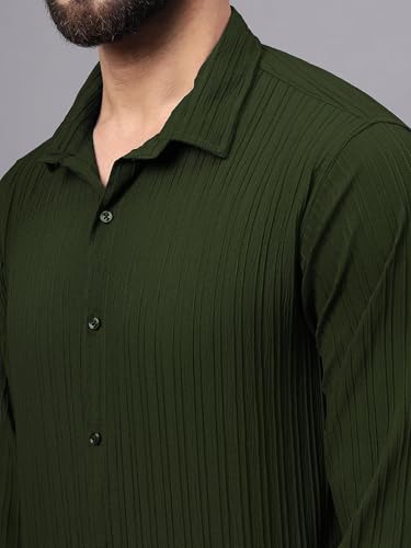 Image of FILO HEVIS Men's Casual Button Down Popcorn Shirts Stylish Long Sleeve Linen Textured Beach Summer Shirt