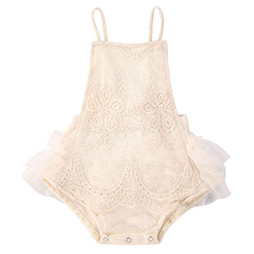 Kayotuas Baby Girl Lace Romper Boho Clothes Newborn Photography Outfits Infant Ruffle Sleeve Bodysuit Tutu Dress Jumpsuits