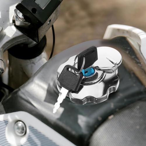 Bouchon de réservoir de carburant verrouillable avec 2 clés pour moto - 2