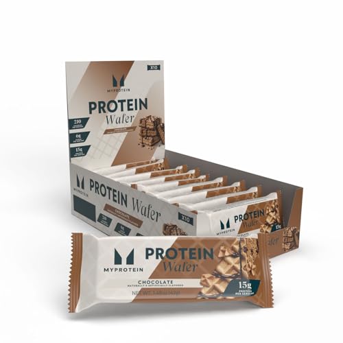Myprotein Protein Bars, Crispy Protein Wafers, 15g High Protein Snacks, Box of 10 Chocolate Wafers Packs, Milk & Whey Protein Isolate, Light & Crunchy
