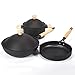 Zestaw naczyń nieprzywierających 3 sztuki rondelki i patelnie naczynia kuchenne zestaw naczyń kuchennych nieprzywierających (kolor: czarny, rozmiar (czarny jak na zdjęciu)