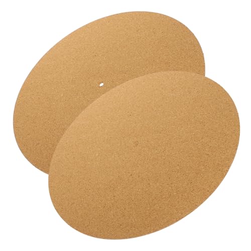 Yardwe Turntable Slipmat 2pcs Cork Record Pad for Vinyl Record Player Noise Dampening