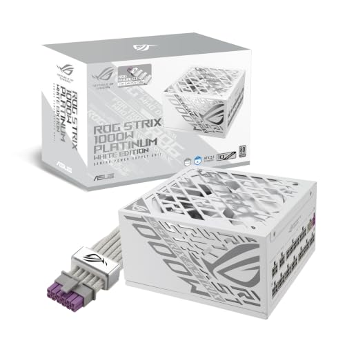 Image of ASUS ROG Strix 1000W Platinum White Edition (80 Plus & Cybenetics Platinum, Fully Modular ATX, ATX 3.1, PCIe 5.1, GaN MOSFET, GPU-First IVS, ROG Equalizer 12V-2x6 Power Cable, 10-Year Warranty)