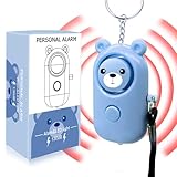Personal Alarm Keychain - 130dB Safety Self Defense for Women Girl Kids Elderly, Multi-Function with LED Light, Cute Portable Security Safe Sound Siren (Blue)