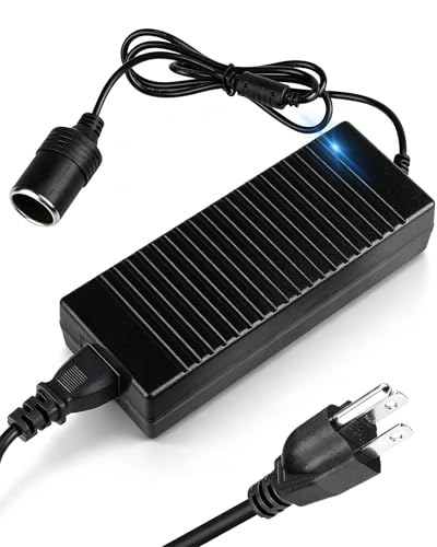 AC to DC Converter 110V to 12V 180W 15A Power Adapter with Cigarette Lighter Socket 120V AC to 12V DC Converter for Car Devices Tire Inflator Car Vacuum Cooler (Upgraded)