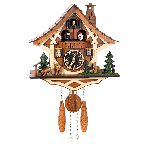 Cuckoopro Cuckoo Clock Black Forest Style Wooden Pendulum Quartz Wall Clock Volume Control Night Silent Gift Package Professional Service