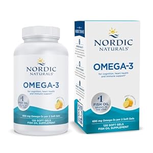 Nordic Naturals Omega-3, Lemon Flavor – 120 Soft Gels – 690 mg Omega-3 – Fish Oil – EPA & DHA – Immune Support, Brain & Heart Health, Optimal Wellness – Non-GMO – 60 Servings