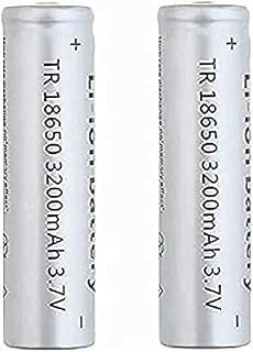 Rechargeable Battery2 Pcs Battery 3.7 Ion Battery 3200mah Large Capacity Battery Button Top Batteries for LED Flashlight Torch, Head Lamp,Doorbells