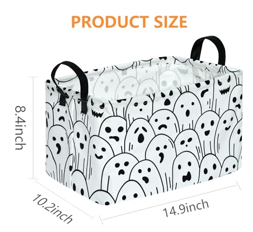 Image of Halloween Box Hamper Storage Basket Collapsible Organizer Bin Gift Shelf Baskets for Home and Kitchen Storage