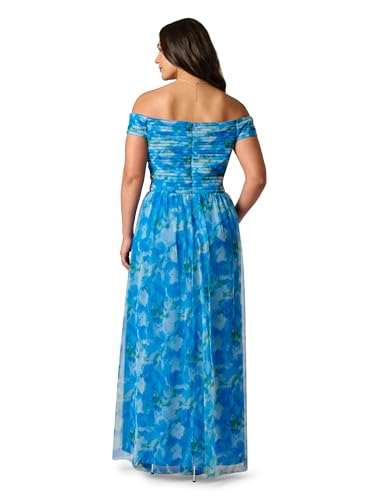 Image of Adrianna Papell Sweetpea Print Tulle Gown