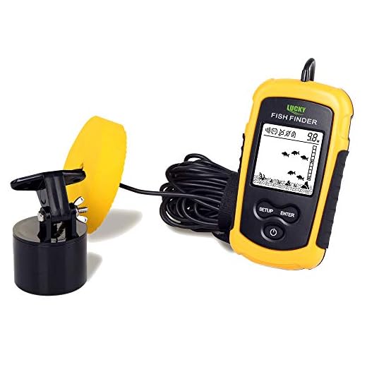 LUCKY Wired Fish Finder Sonar Sensor Transducer Water Depth Finder Portable Fish Finder for Fishing