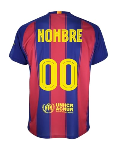 Genérico Camiseta BARÇA 2025/2026 Oficial con Licencia | RÉPLICA Personalizable FÚTBOL Adulto Hombre | AZULGRANA Tallas S-XXL Nueva Temporada (FR/ES, Letras, L, Regular, Regular, Azulgrana)