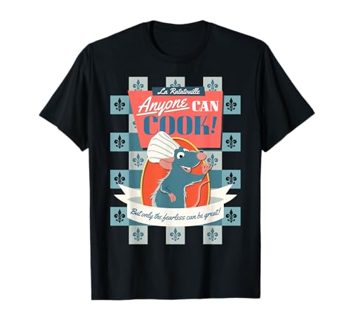 Disney Pixar Ratatouille Remy Anyone Can Cook Poster T-Shirt Small