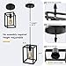 MIPAWS Black Industrial Pendant Light, Farmhouse 1-Light Small Chandelier with Adjustable Cord, Rectangle Cute Hanging Lights for Hallway, Kitchen Island, Dinning Room, Entryway (5.9'' x 8.5'', E26)