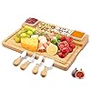 Charcuterie Board Set Cheese Board and Knife Set with 2 Ceramic Bowls Bamboo Cheese Tray Serving Board Unique Mothers Day Gifts Wedding Housewarming Birthday Gifts