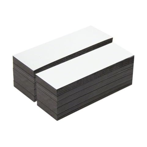 First4magnets MFL12040(GWD)-10 Flexible magnetische Etiketten mit glänzend weiß trocken wischen Oberfläche (120 x 40 x 0,76 mm) (Packung mit 100), Silver, 25 x 10 x 3 cm Cover