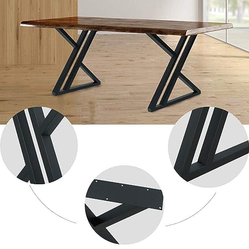 Image of K Group Metal Industrial Dining Modern Table Legs Desk Legs Base Coffee Table Bench Legs Night Stand Office Table 28 inch Triangle Shape Black DIY (1 Set of 2 pcs) 28 inchH x17.5 inch