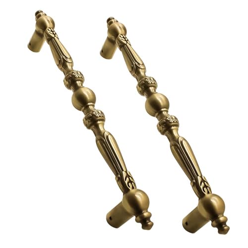 Image of VOLO Main Door Handle /Door Handles for Main Door /Glass Door Handle /Pull Handles, for Home /Office /Hotels (Antique Brass)(Rajwadi Handle) (18 inch (450mm), 2)