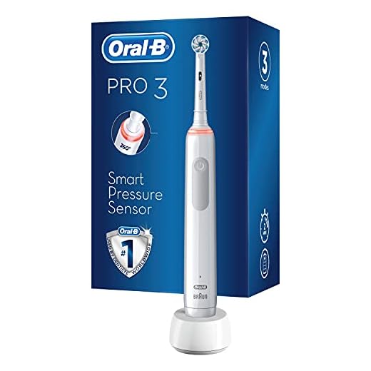 Oral-B PRO 3 Cepillo de Dientes Eléctrico con Mango Recargable y Sensor de Presión, Tecnología Braun y 1 Cabezal de Recambio, 3000 - Blanco, 1 unidad