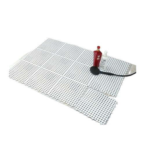 TXLEAPEY 4 Alfombrillas de baño for el hogar, con conexión a Tierra, Impermeables, for Ducha, con separación de Humedad y sequedad.(White)