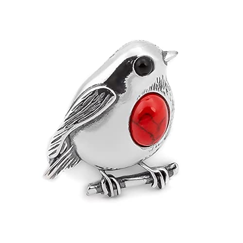 Broche oiseau argent 925 : fixez vos écharpes avec ce bijou rouge-gorge
