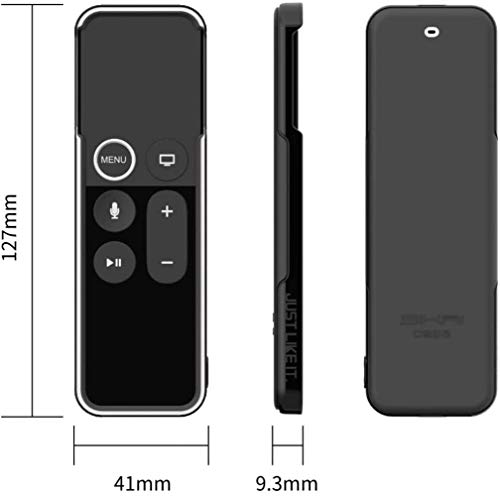 Image of Oboe Sikai Shockproof Protective Case for Apple TV Siri Remote Anti-Slip Soft TPU Cover for Apple TV 4K Remote Anti-Lost with Remote Loop (Black-White)