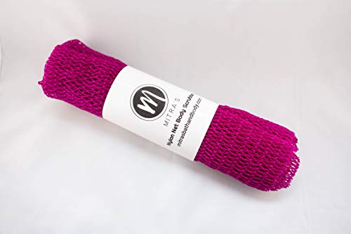 African Net Body Exfoliating Shower Scrubber/Exfoliating Back Scrubber/Skin Smoother/African Net Sponge - Fuschia