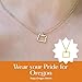 Lucky Feather Oregon Shaped State Necklace, 14K Gold-Dipped Pendant on Adjustable 16”-18” Chain