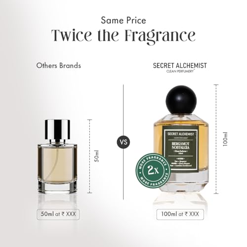 Image of Secret Alchemist Bergamot Nostalgia Eau de Parfum 100ml - Long Lasting Unisex Clean Perfume for Women & Men | Citrusy Woody Sandalwood & Cherry Blossom | High Concentration, Everyday & Work Wear