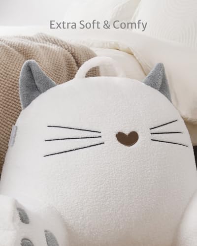 Image of Blissful Diary Kitty Reading Pillow for Kids /Teens /Adults, Back Pillow for Sitting Up in Bed with Shredded Memory Foam, Bed Rest Pillow with Arms, Back Support Pillow