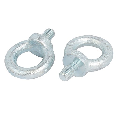 Image of uxcell Lifting Eye Bolt 1 /2 inch x 20mm Male Thread C15 Carbon Steel for Hanging, Pack of 5