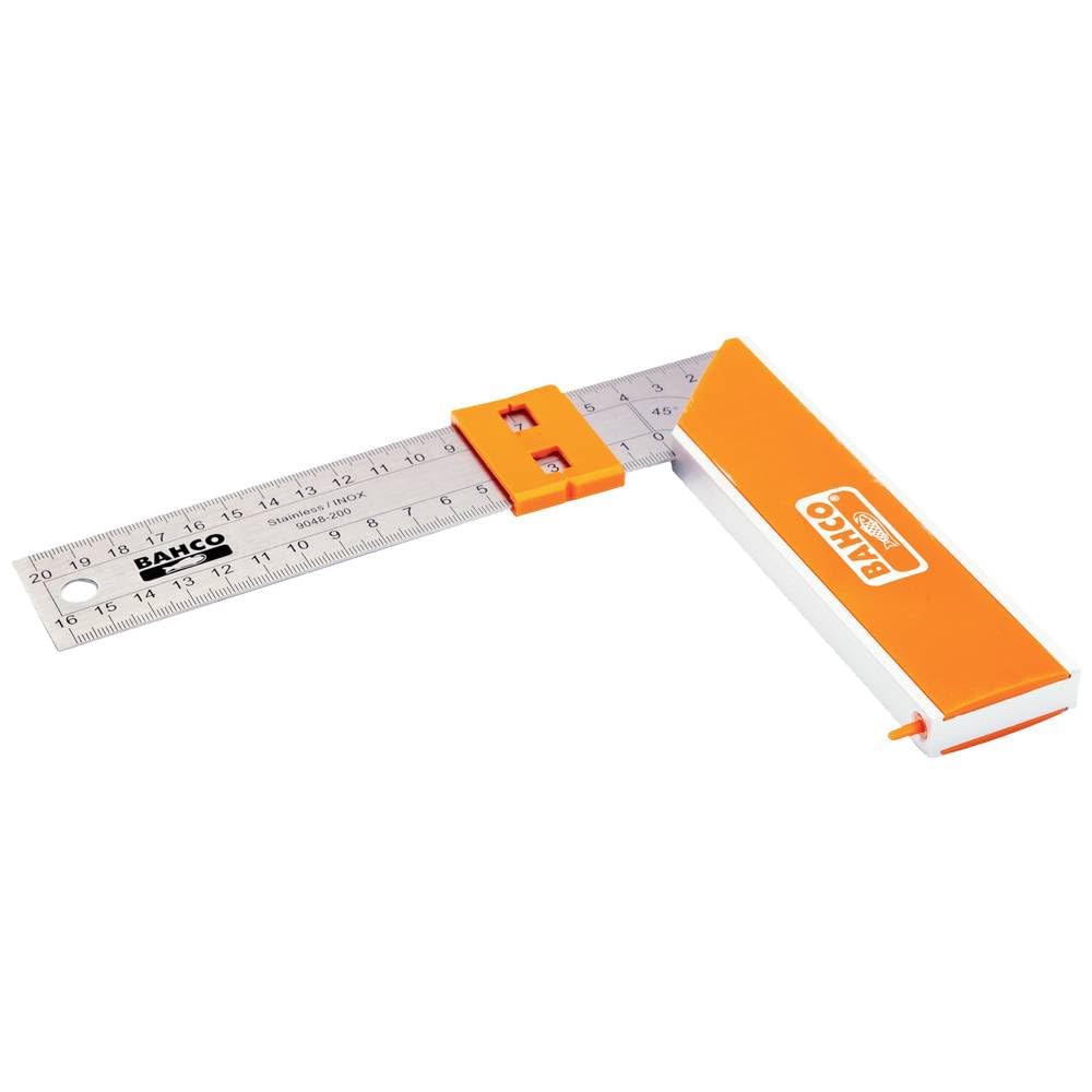 Bahco BAH9048200 9048-200 Aluminium Block & Steel Try Square 200mm (8in)