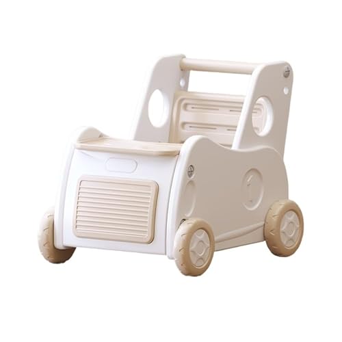 JVOK 手押し車 おもちゃ収納箱 キッズワゴン ベビーウォーカー 乗用玩具 赤ちゃん 知育つかまり立ち 歩行練習 男の子 女の子 出産祝い 誕生日プレゼント (モカ)