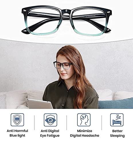 Image of CREEK Blue Light Blocking Glasses Gaming Filter Square Eyeglasses for Eye Protection Men Women, Computer /Tablet /Laptop /Mobile /TV, Anti-blue & Anti eyestrain with Testing Kit